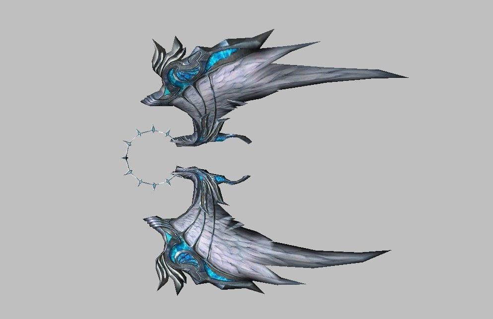 Blue Wing Low-poly 3D model_2