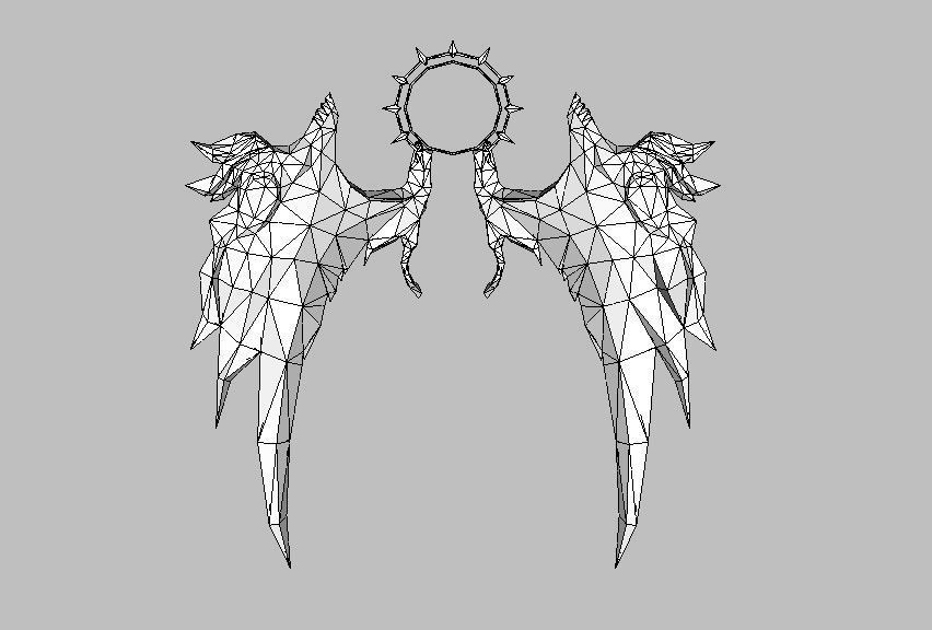 Blue Wing Low-poly 3D model_12