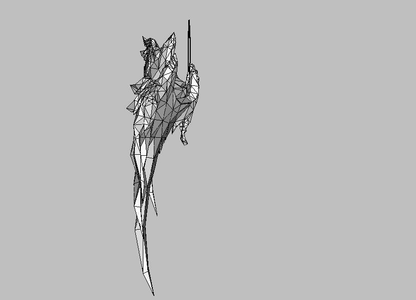 Blue Wing Low-poly 3D model_6