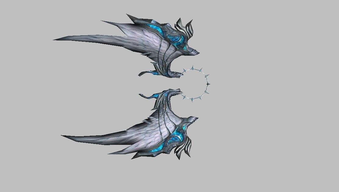 Blue Wing Low-poly 3D model_10