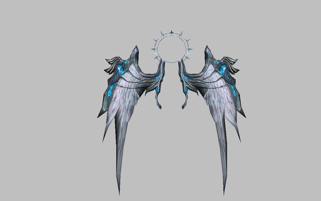 Blue Wing Low-poly 3D model_15