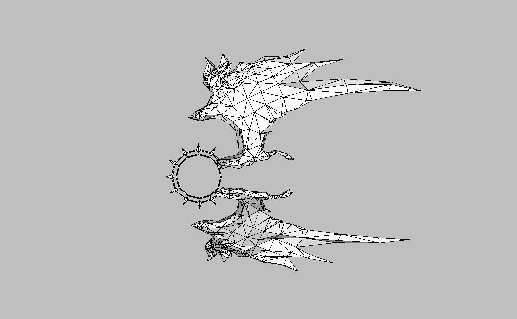 Blue Wing Low-poly 3D model_14