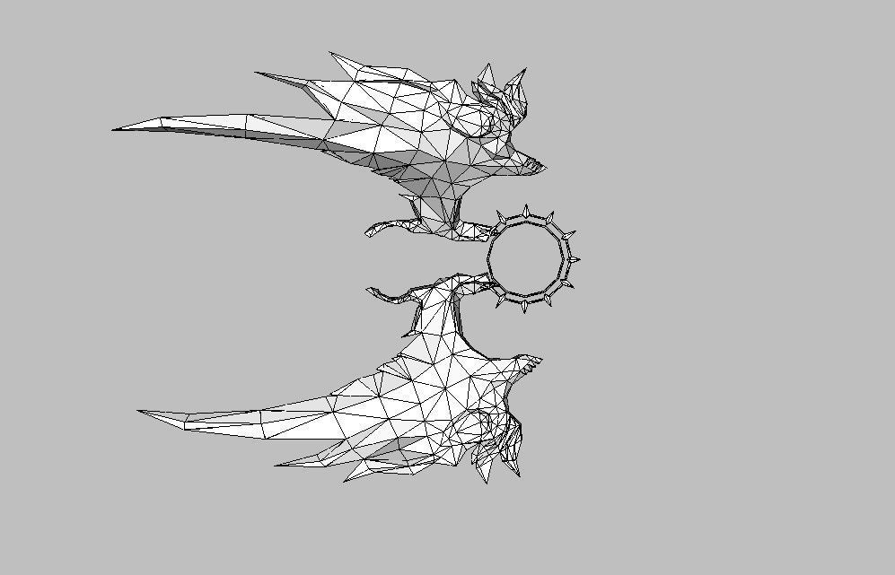 Blue Wing Low-poly 3D model_11