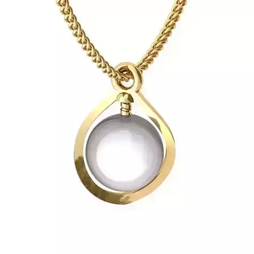 kulon pearl pendant - gold Free 3D model
