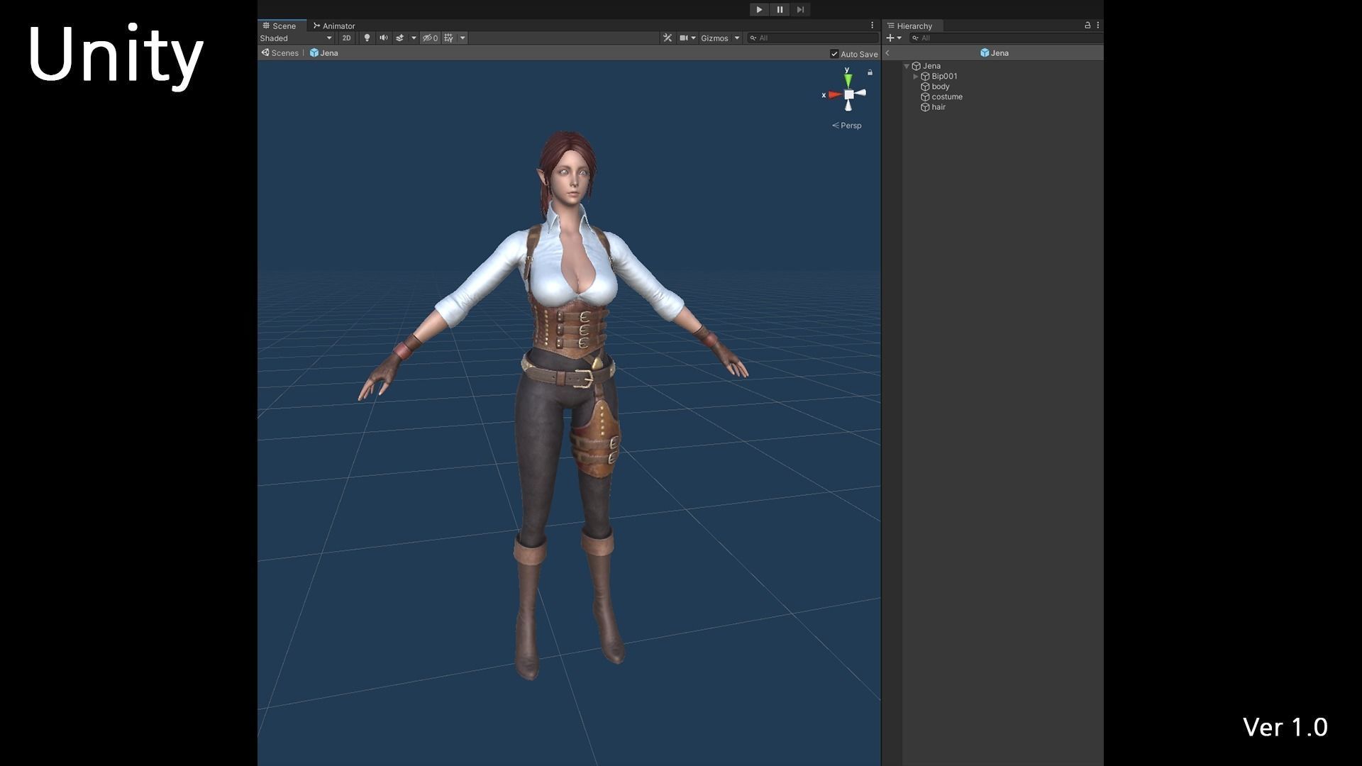 Jena  The Elf Ranger PBR Game Ready VR AR Female Character Low-poly 3D model_13