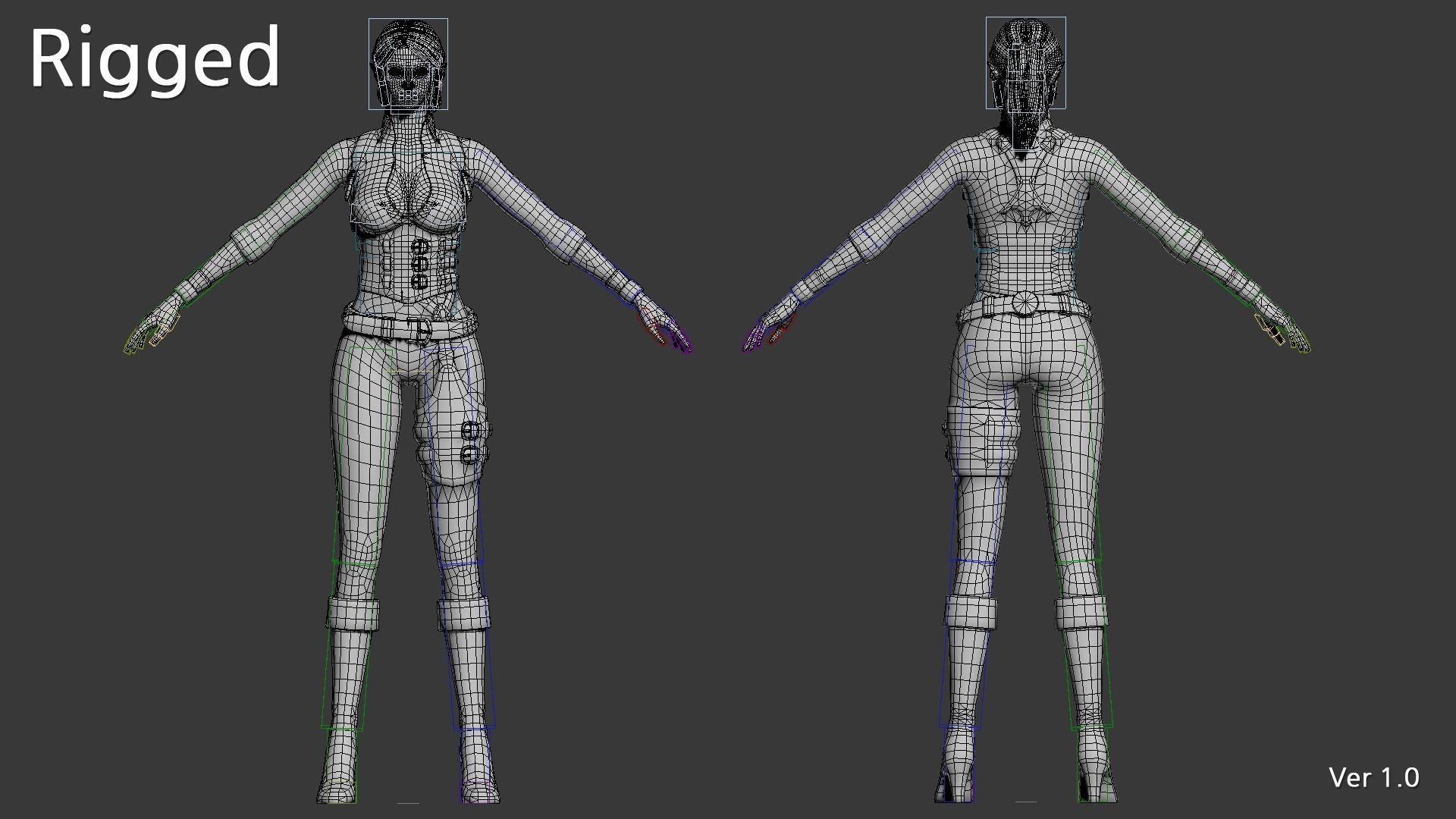 Jena  The Elf Ranger PBR Game Ready VR AR Female Character Low-poly 3D model_12