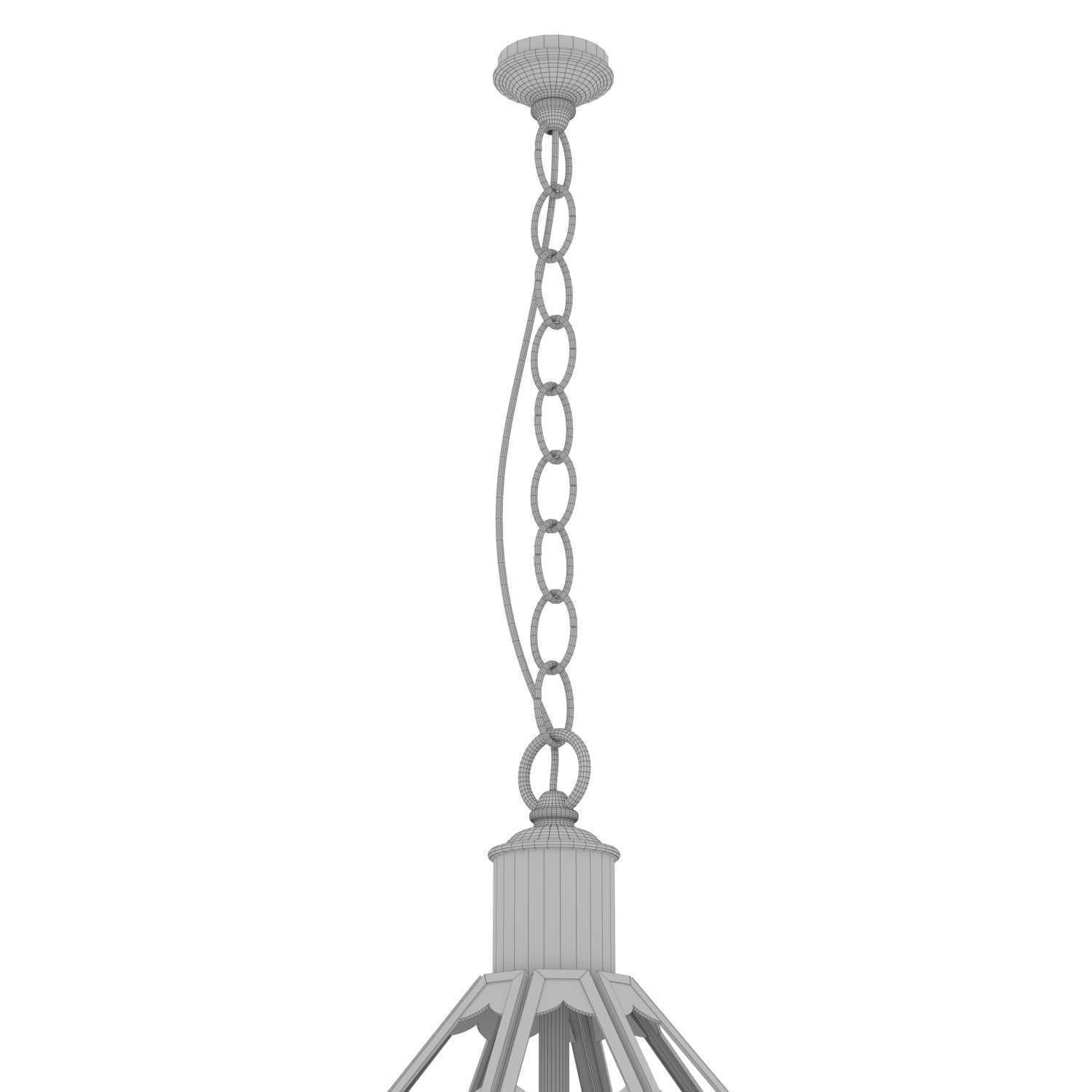 Moorish Moroccan Clear Glass Lantern 3D model_8