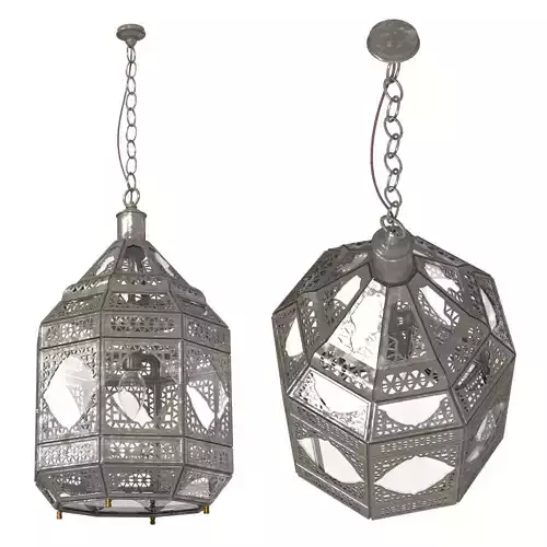 Moorish Moroccan Clear Glass Lantern 3D model