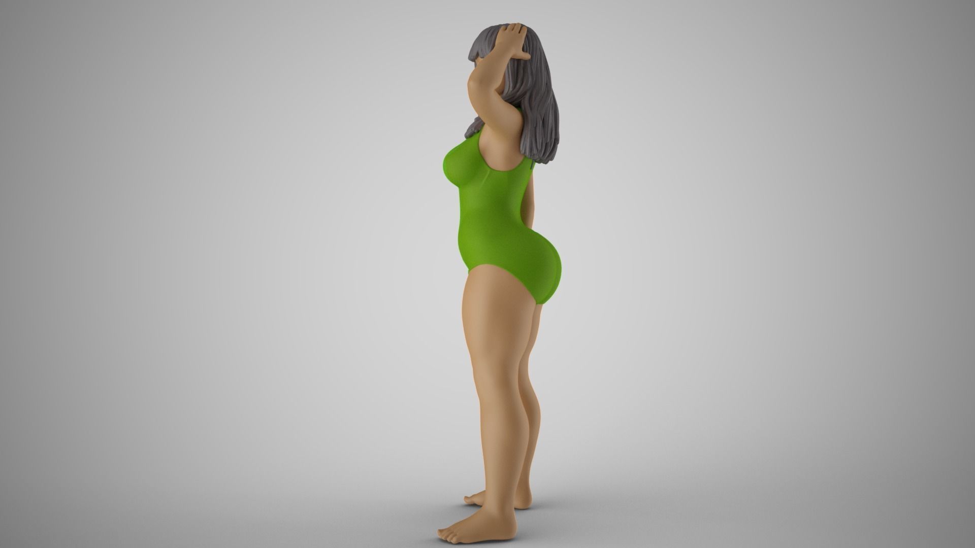 Plain Girl 6 3D print model_4