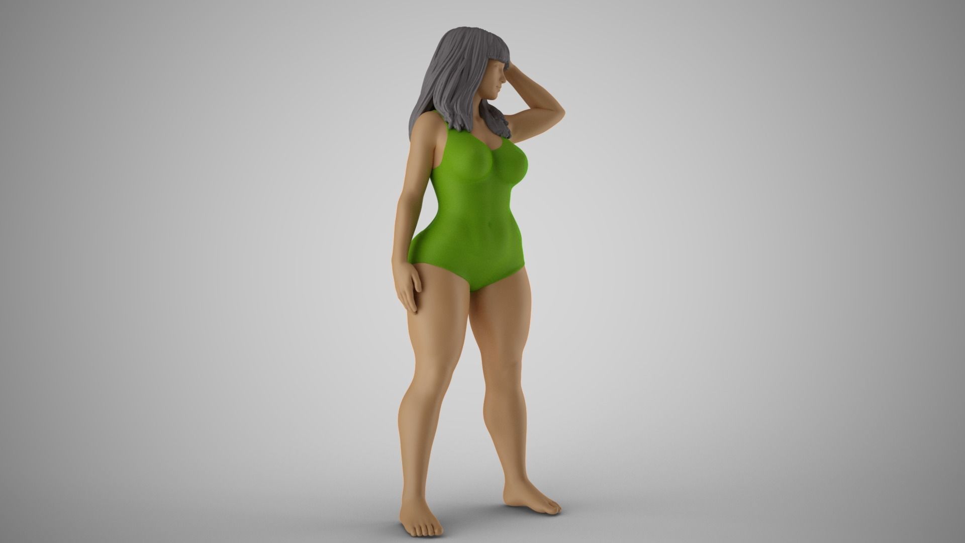 Plain Girl 6 3D print model_9