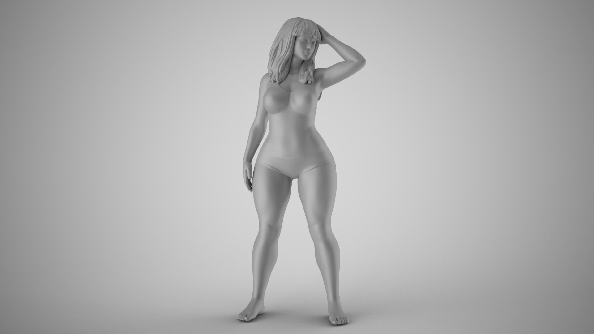Plain Girl 6 3D print model_1