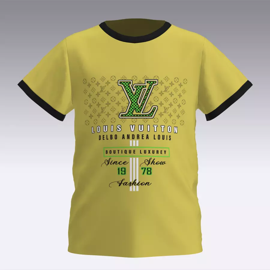 LOUIS VUITTON イエロー Tシャツ Mサイズ 3D model Louis Vuitton cotton t-shirt in yellow for Kids T-shirt