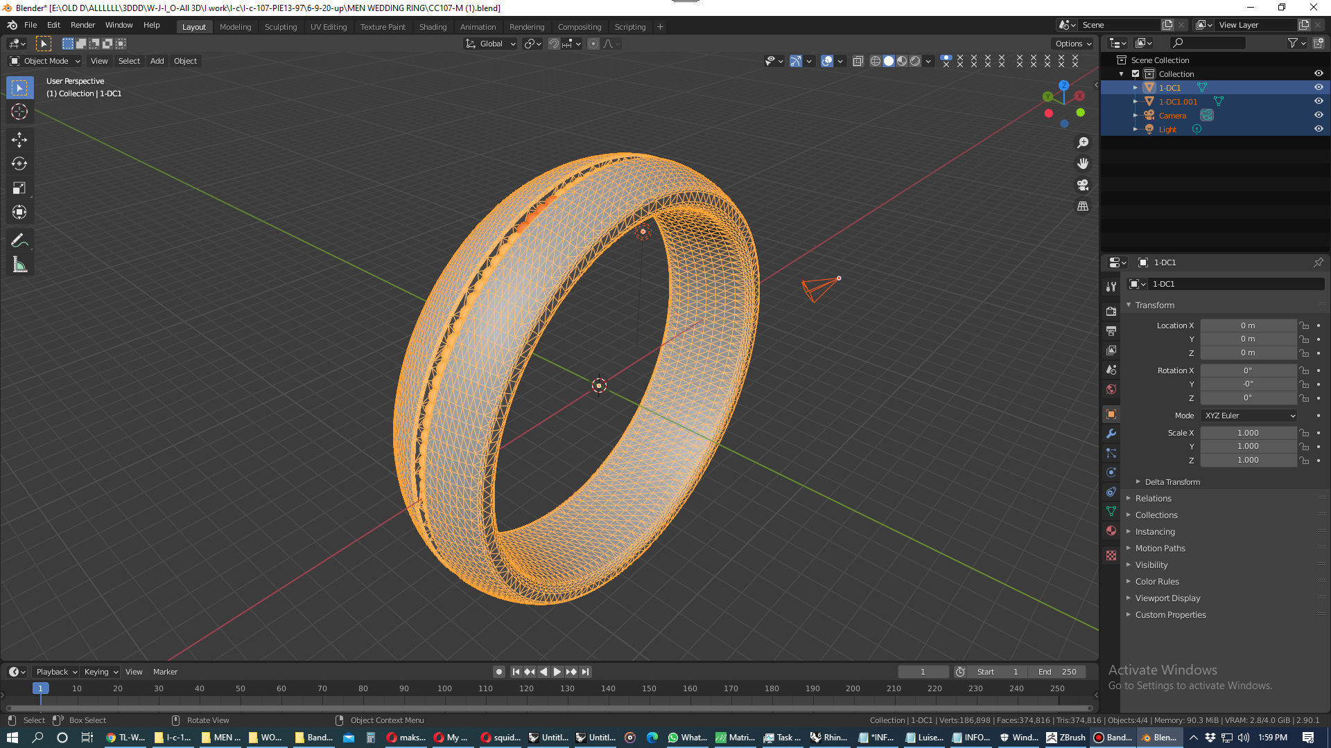 Ring For Men 3D CAD Size 10-5 US-CC107 3D print model_40
