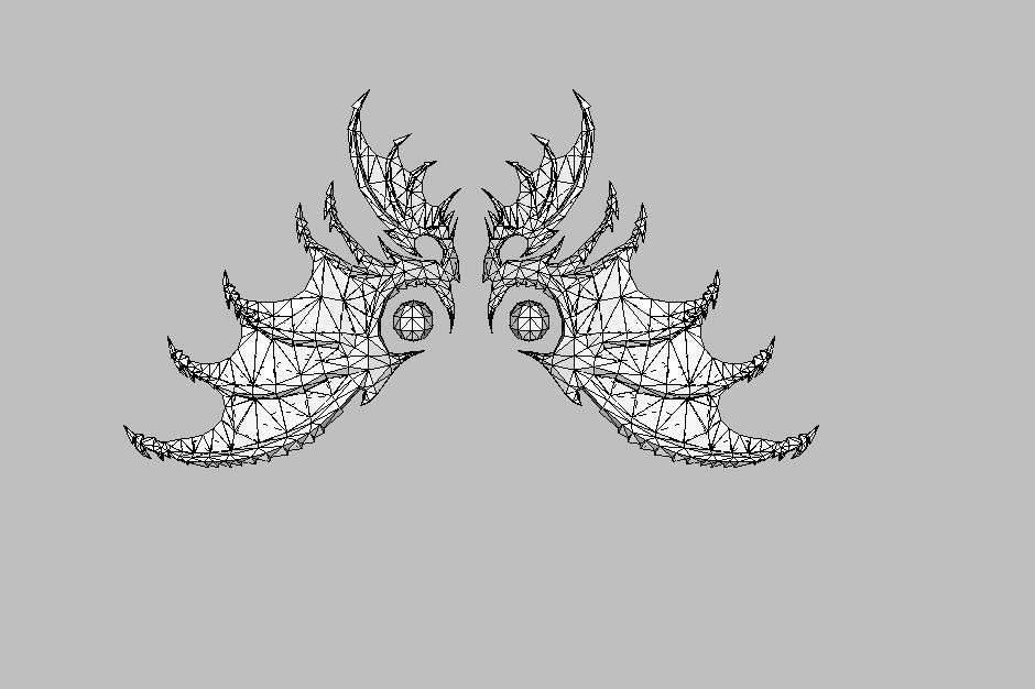 Devil Wing Low-poly 3D model_13