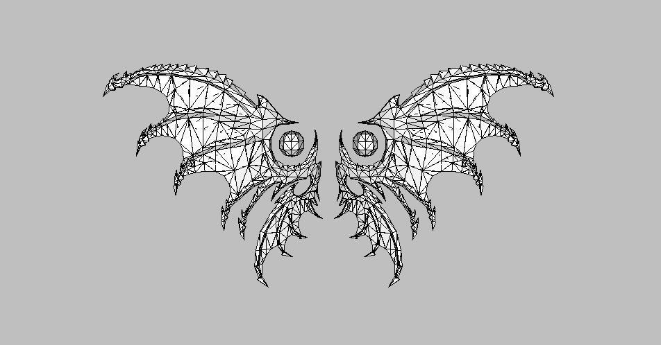 Devil Wing Low-poly 3D model_11