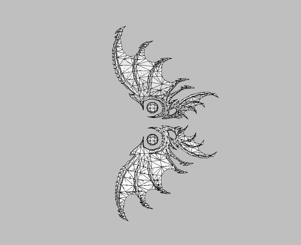 Devil Wing Low-poly 3D model_5