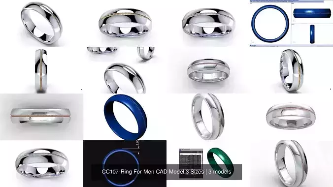 CC107-Ring For Men CAD Model 3 Sizes