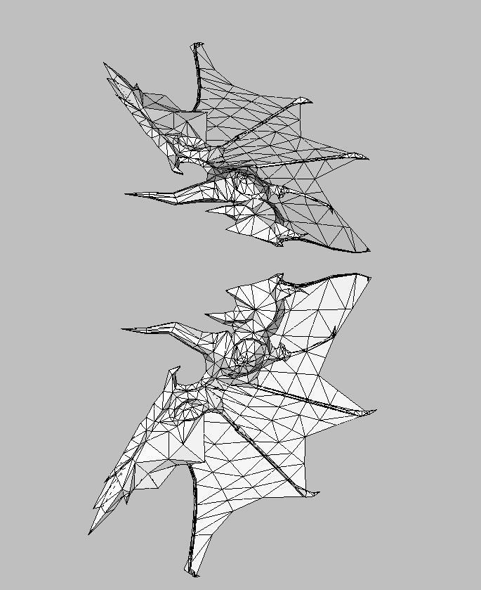 White Wing Low-poly 3D model_14