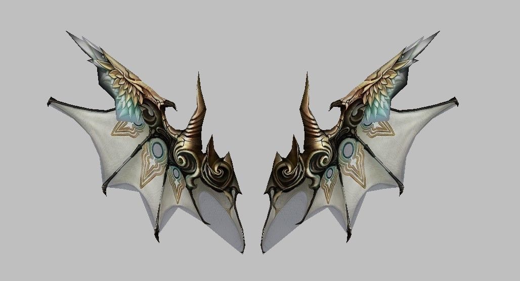 White Wing Low-poly 3D model_15
