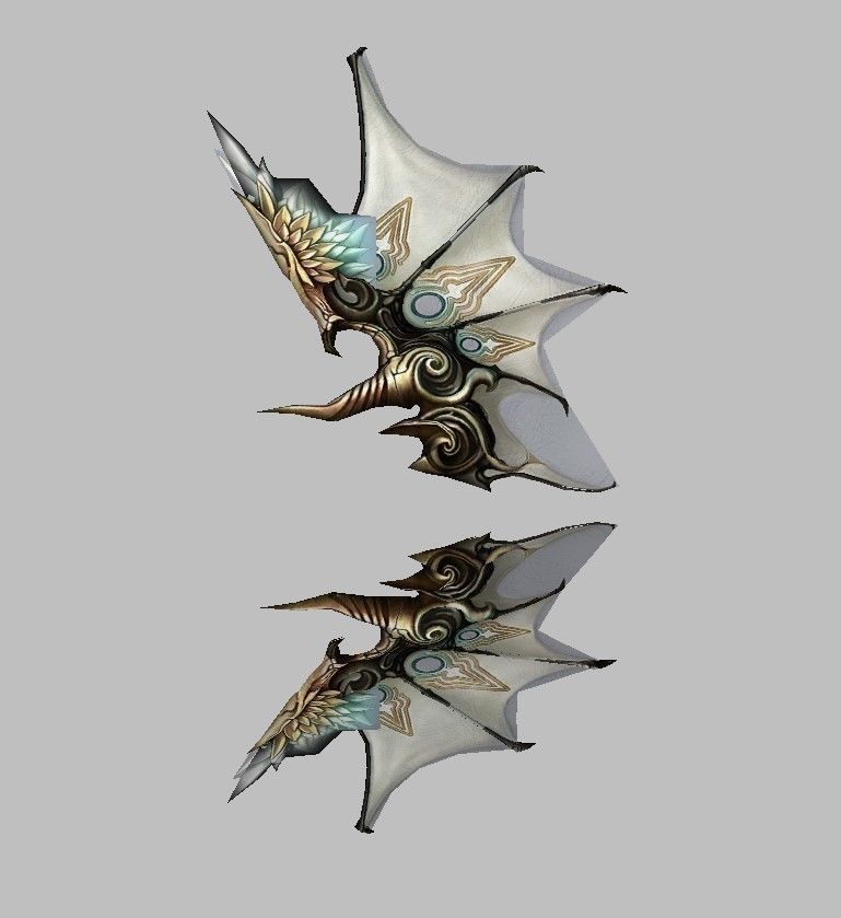 White Wing Low-poly 3D model_3