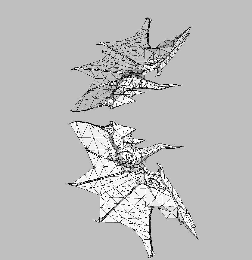 White Wing Low-poly 3D model_5