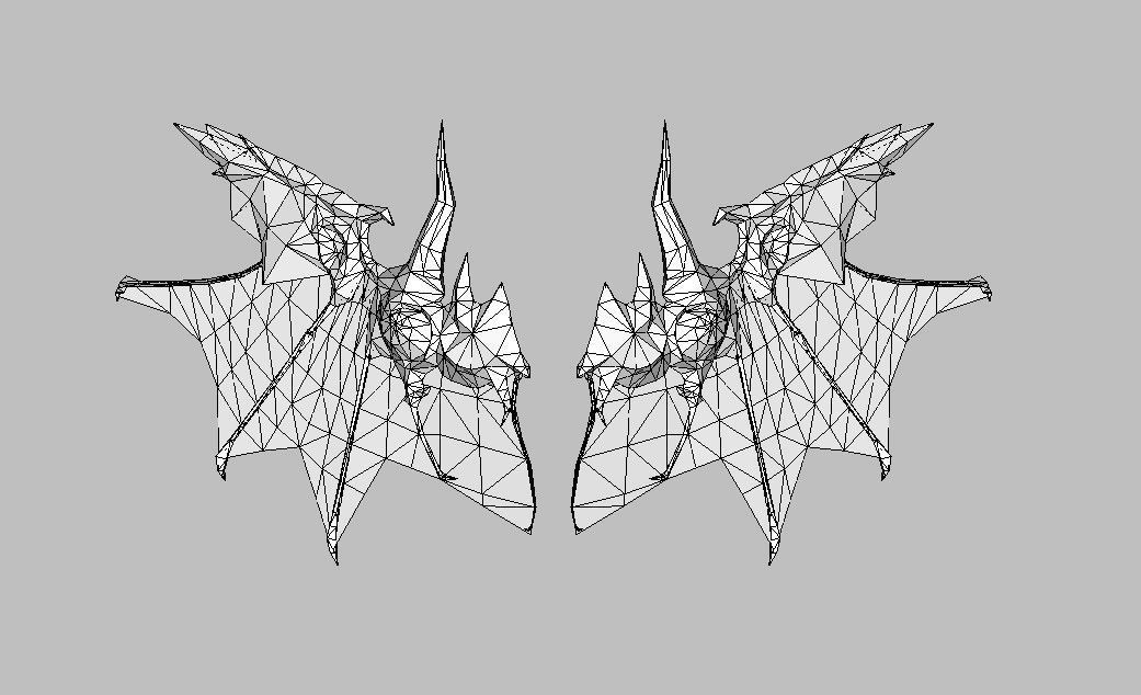 White Wing Low-poly 3D model_11