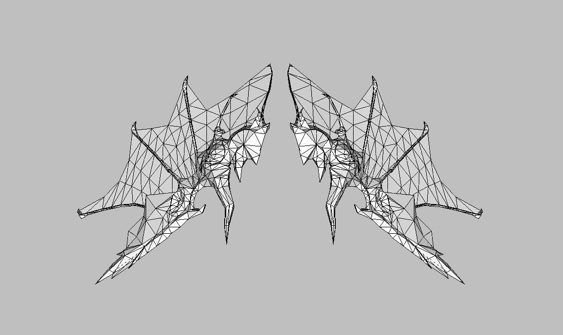 White Wing Low-poly 3D model_6