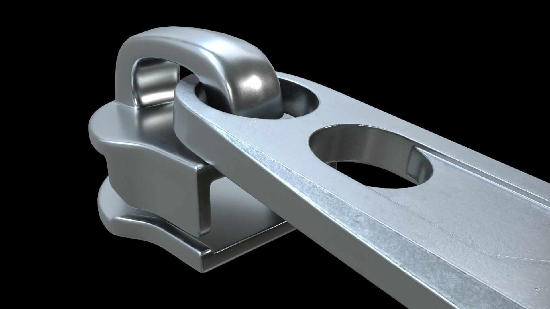 Zipper Puller with Slider 005 Low-poly 3D model_4