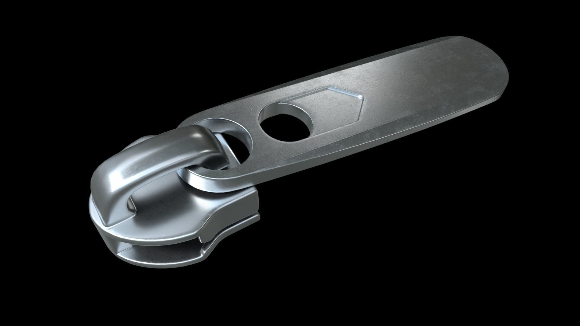Zipper Puller with Slider 005 Low-poly 3D model_1