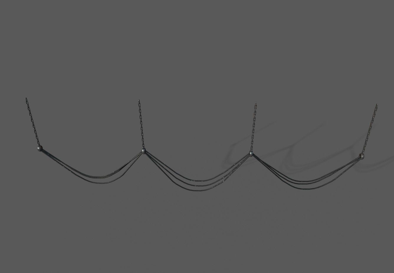 Cables set of wires hanging Low-poly 3D model_2