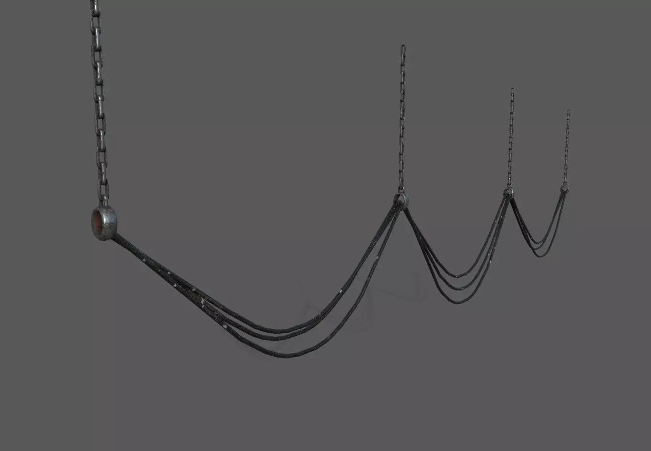 Cables set of wires hanging Low-poly 3D model_0