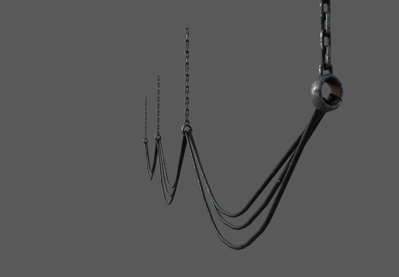Cables set of wires hanging Low-poly 3D model_1