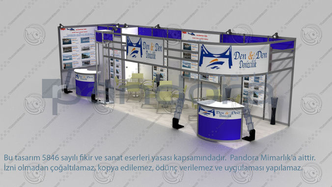 Den-Den exhibition stand design 3D model