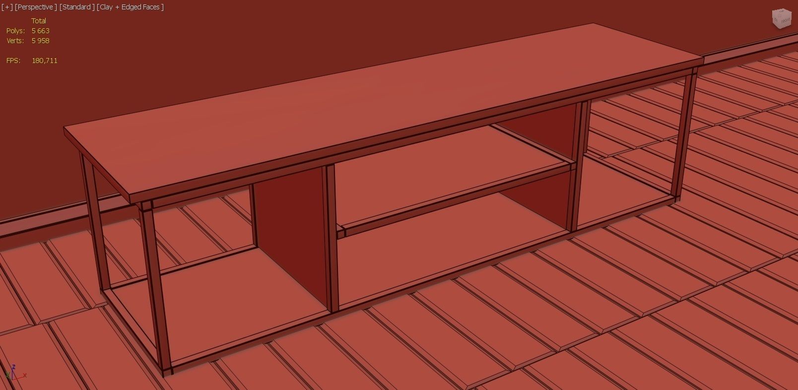 TV stand Free 3D model_5