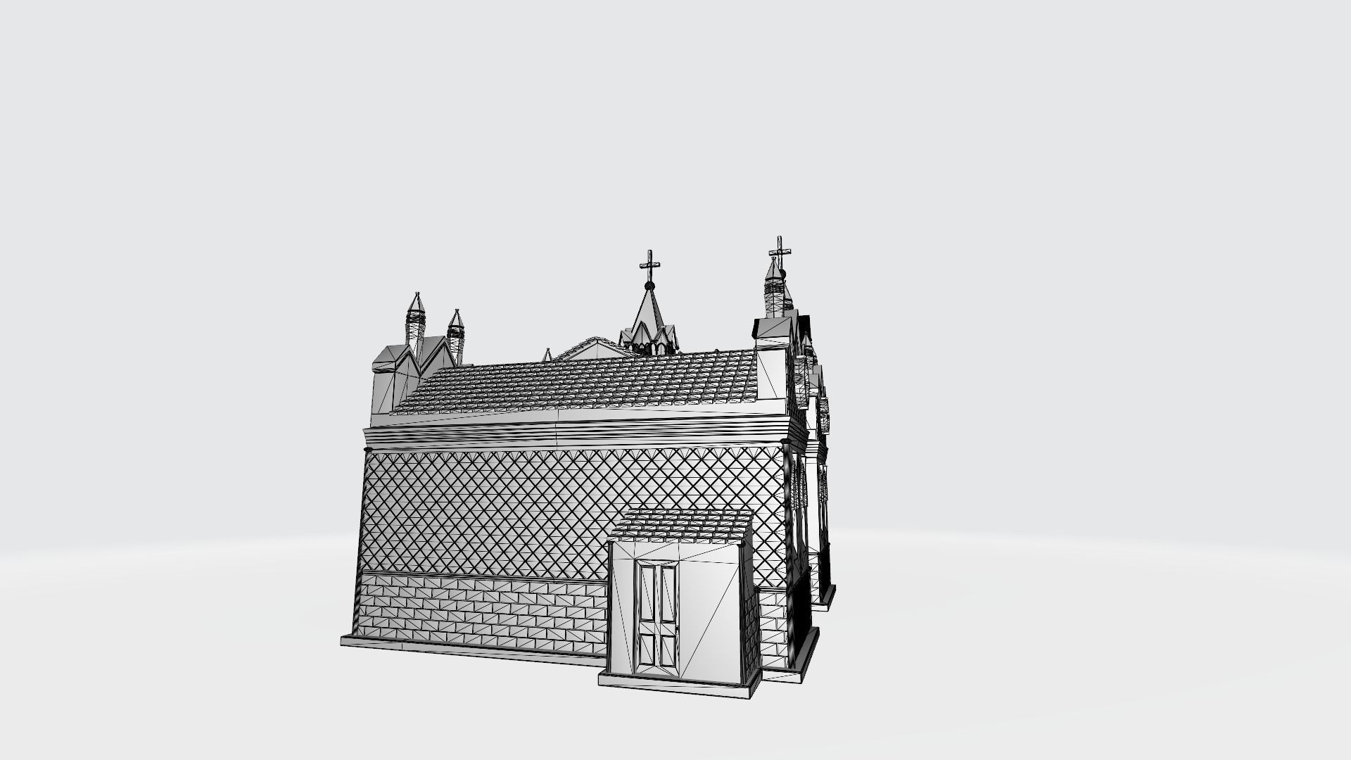 Gothic castle 3D print model_5