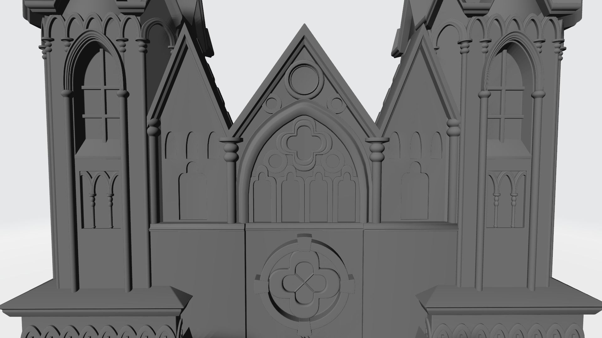 Gothic castle 3D print model_3