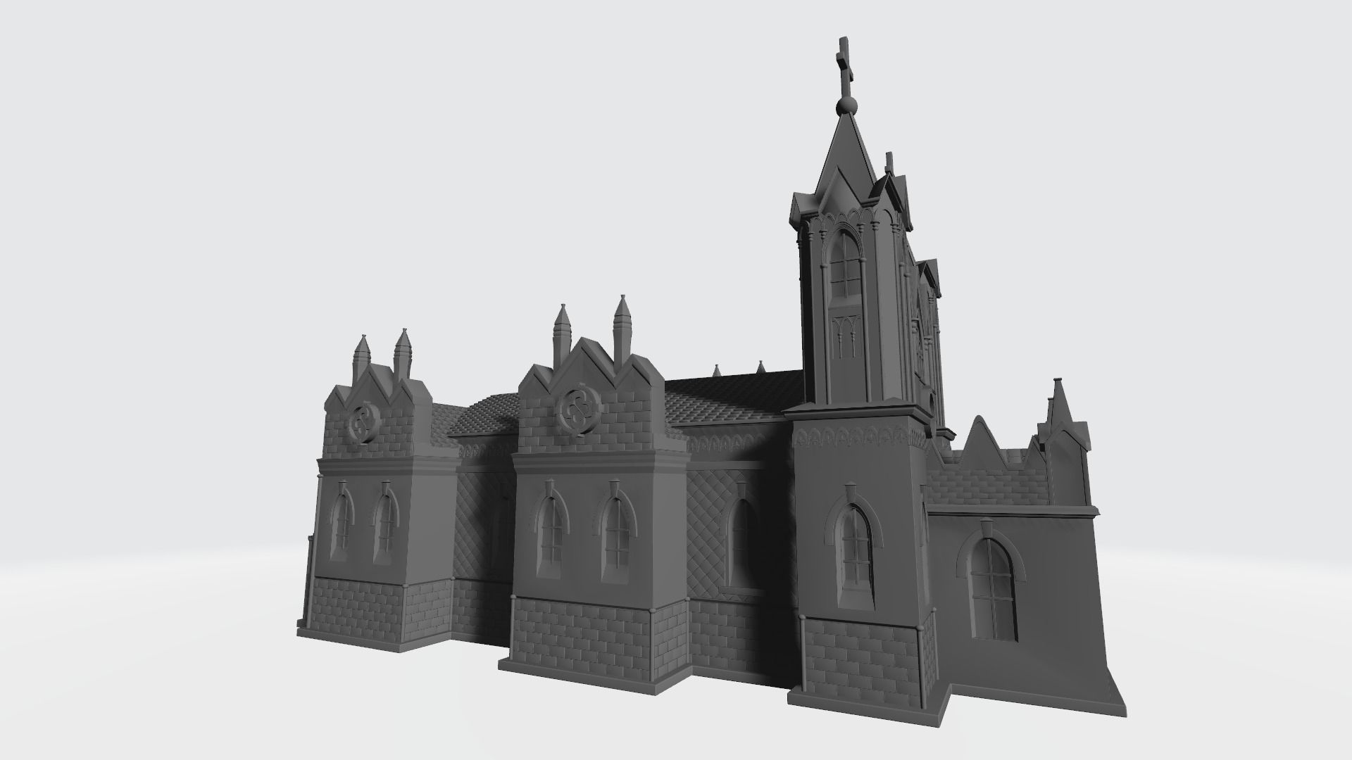Gothic castle 3D print model_2