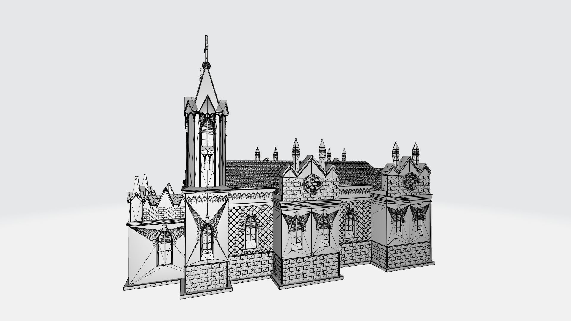 Gothic castle 3D print model_4