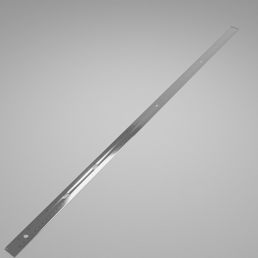 Metal Meter Stick Low-poly 3D model_2