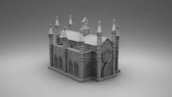 Gothic carved castle 3D print model