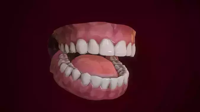 Mouth Teeth for Game Character Low-poly 3D model
