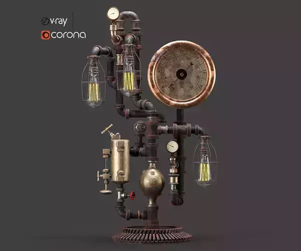 Steam Gauge Lamp by machineagelamps