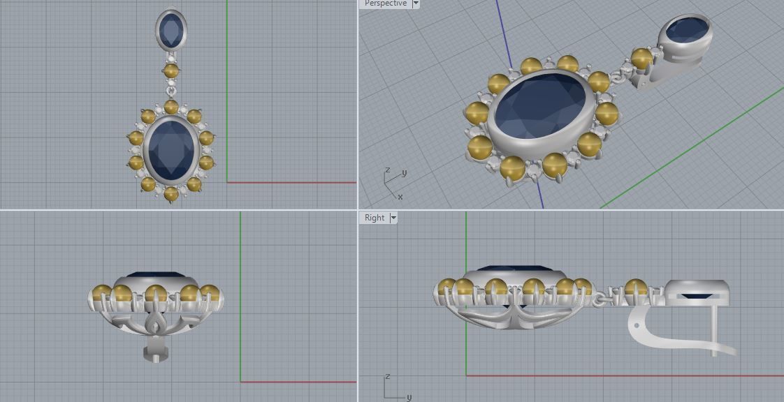 Ring and Earrings  105 3D print model_6