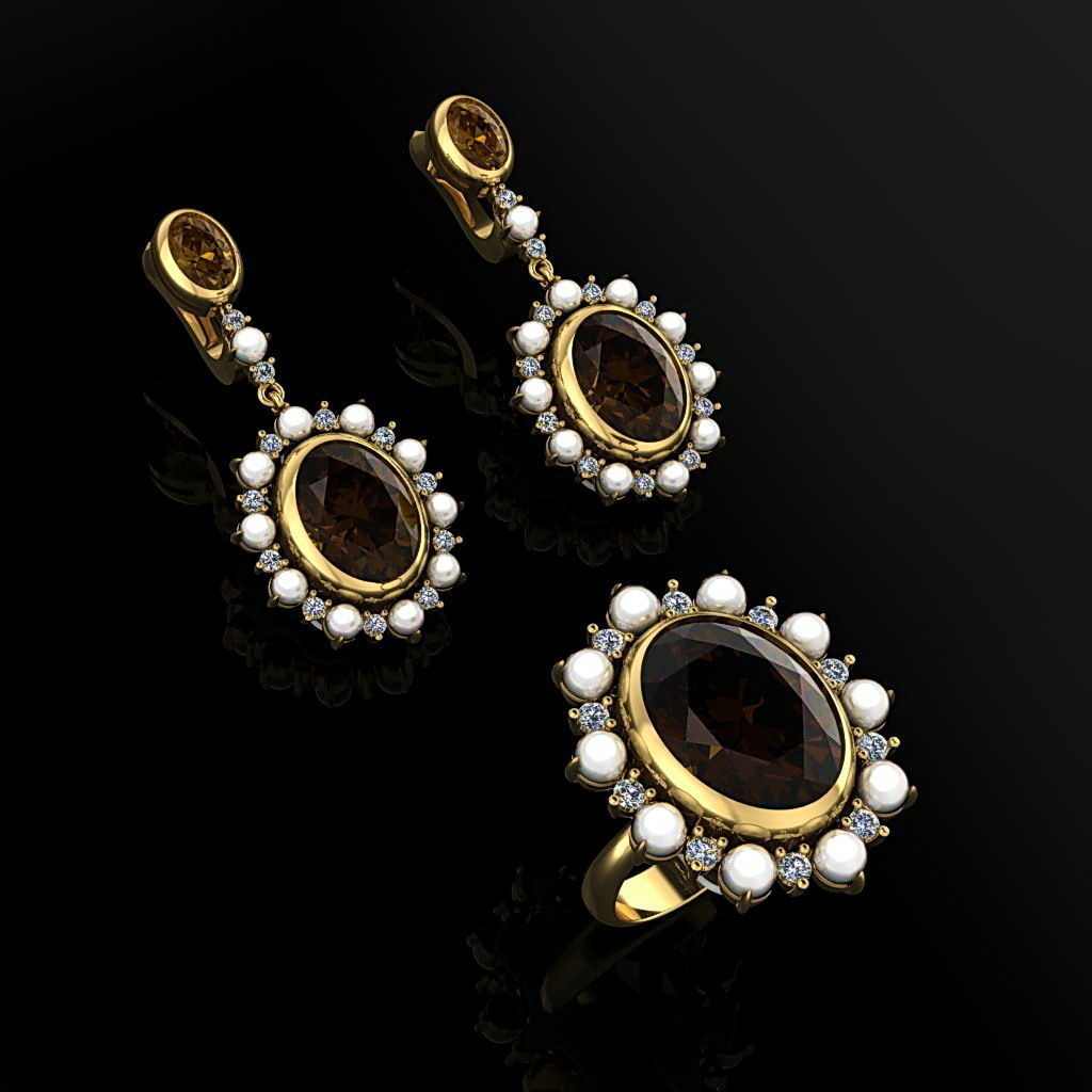 Ring and Earrings  105 3D print model_2