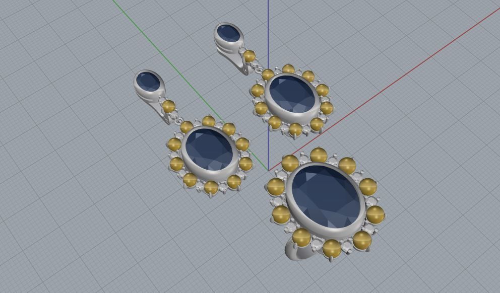 Ring and Earrings  105 3D print model_12