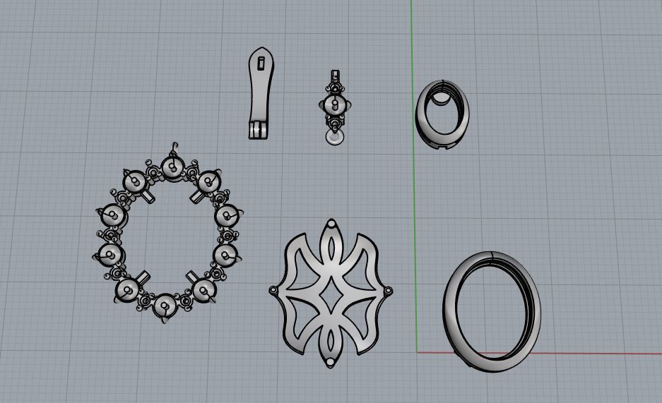 Ring and Earrings  105 3D print model_8