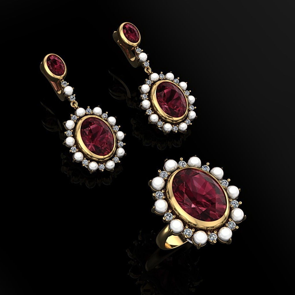 Ring and Earrings  105 3D print model_1