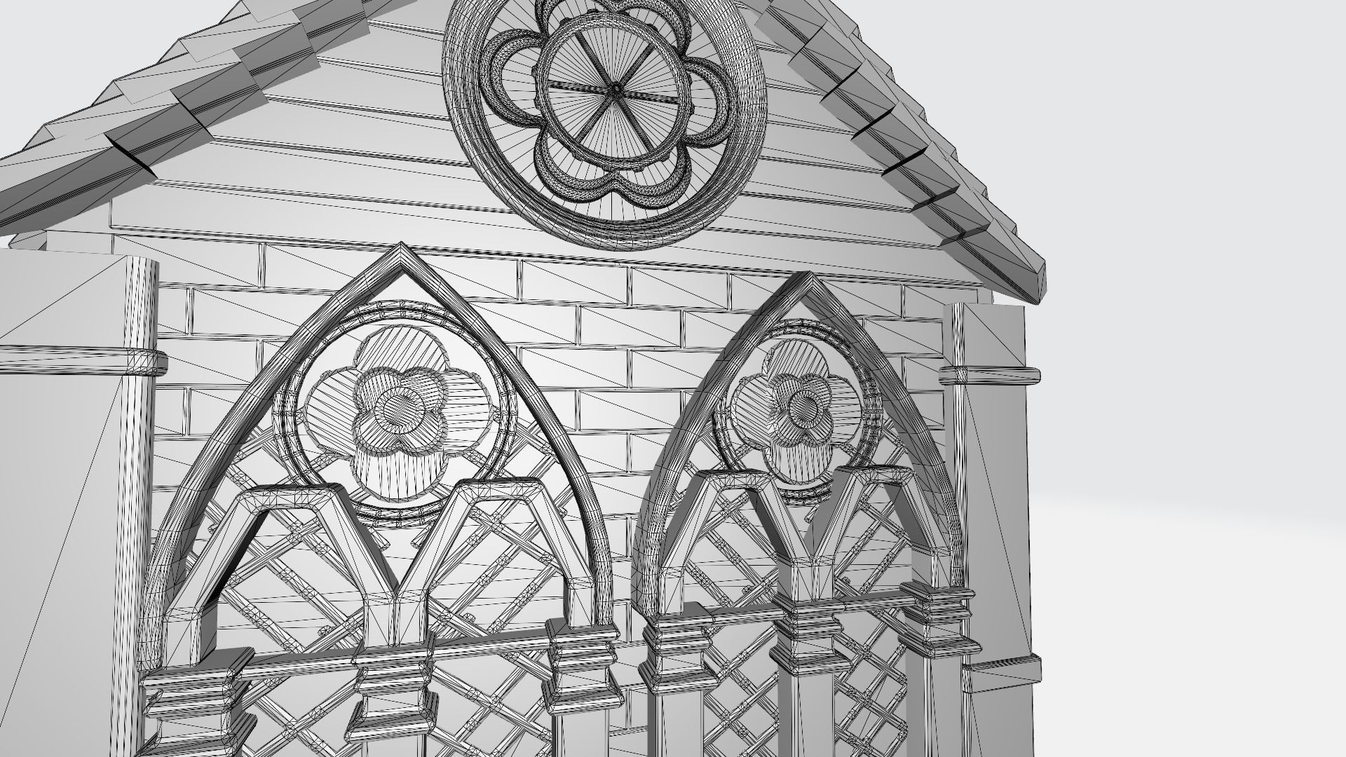 Gothic style house 3D print model_5