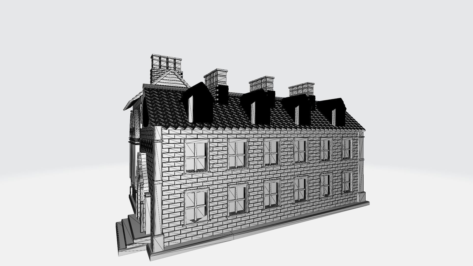 Gothic style house 3D print model_4