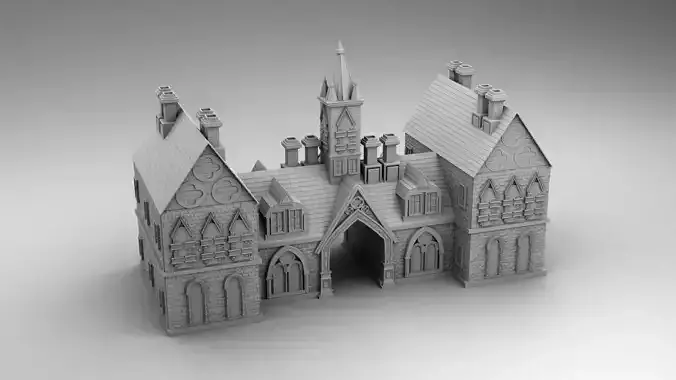 Gothic medieval castle 3D print model